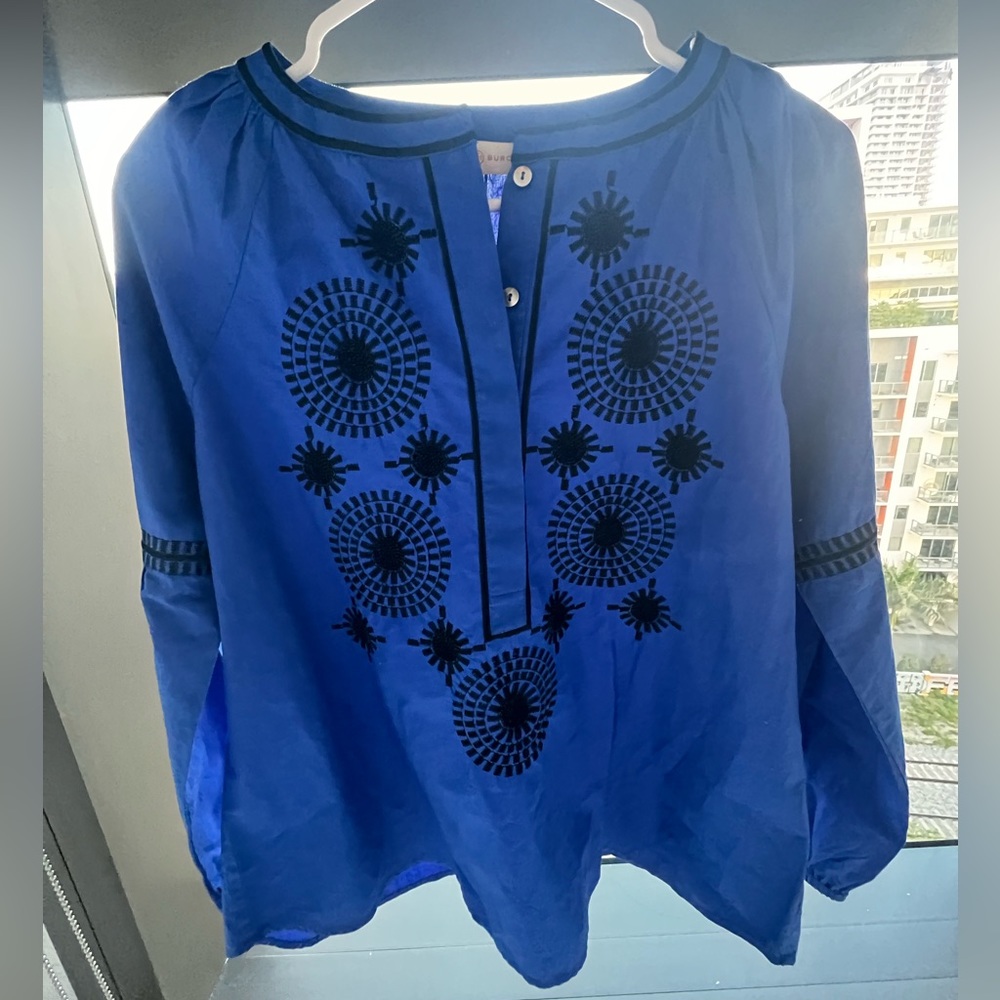 Tory Burch Aubrey Embroidered Peasant Top